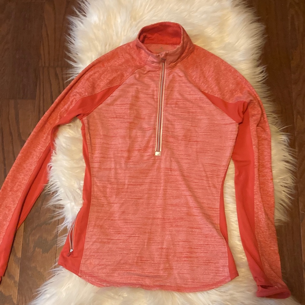 Athleta orange reddish Long Sleeve light  weight half zip jacket